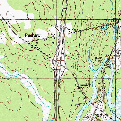 Topographic Map of Interchange 52, ME