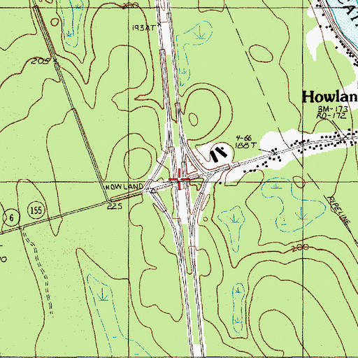 Topographic Map of Interchange 54, ME
