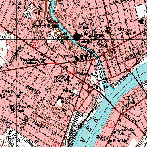 Topographic Map of Isaac Farrar Mansion Museum, ME