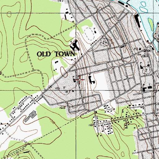Topographic Map of Jefferson Street School, ME