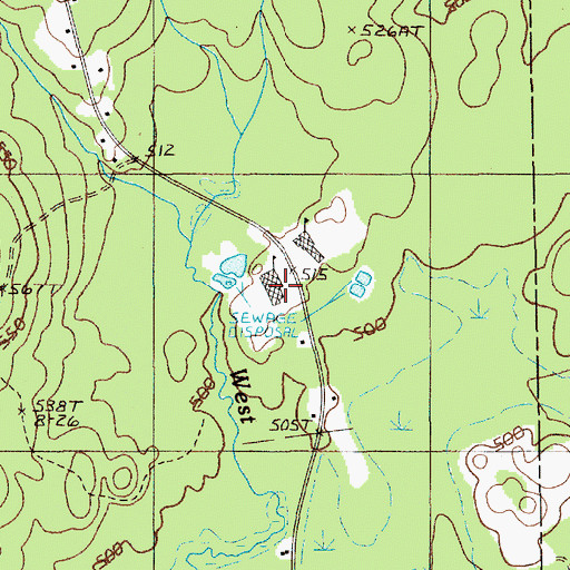 Topographic Map of Katahdin Middle / High School, ME