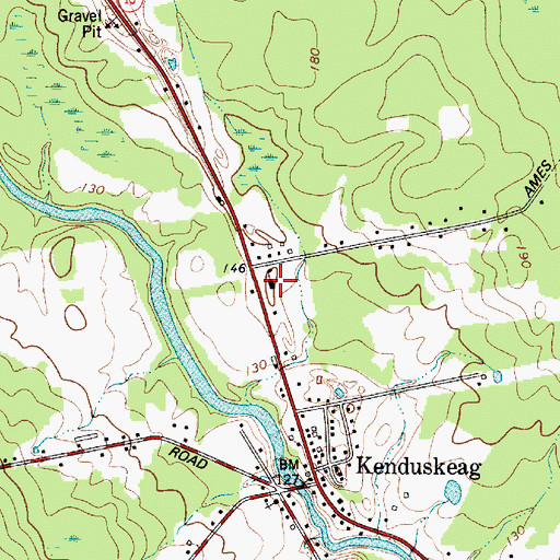 Topographic Map of Kenduskeag Elementary School, ME
