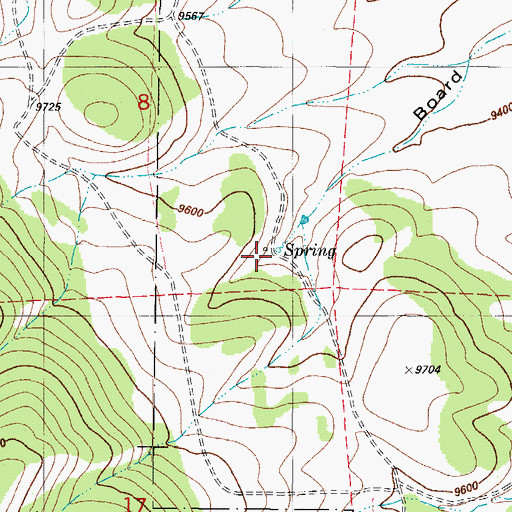 Topographic Map of Board Cabins, CO