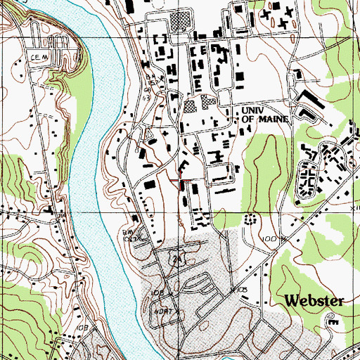 Topographic Map of Kennebec Hall, ME
