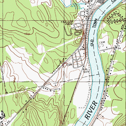 Topographic Map of Kingdom Hall of Jehovahs Witnesses, ME