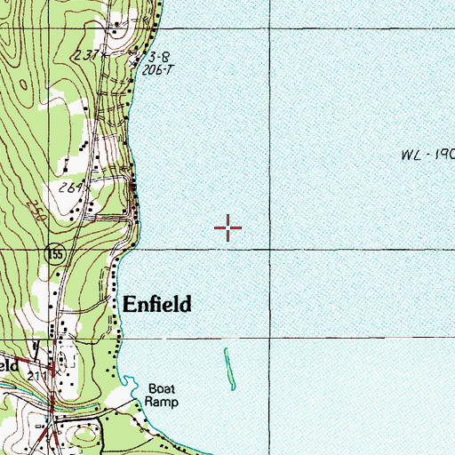 Topographic Map of Lakeside Camping and Cabins, ME