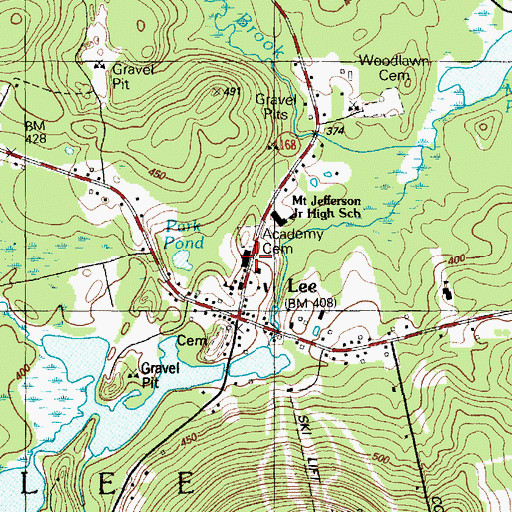 Topographic Map of Lee School, ME