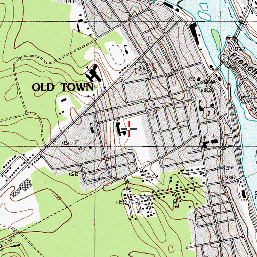 Topographic Map of Leonard Middle School, ME