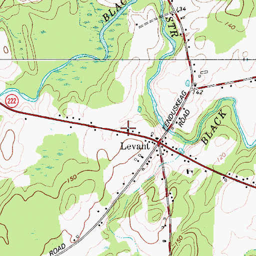 Topographic Map of Levant Village Baptist Church, ME