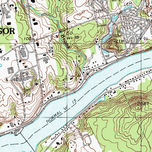 Topographic Map of Levison Development Center, ME