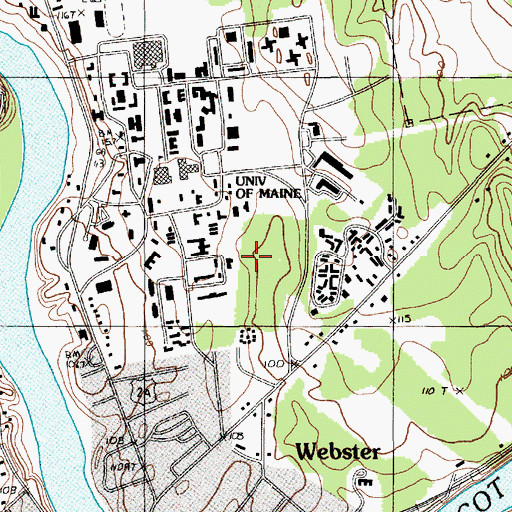 Topographic Map of Libby Hall, ME