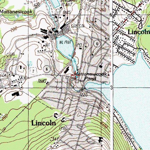 Topographic Map of Lincoln Memorial Library, ME