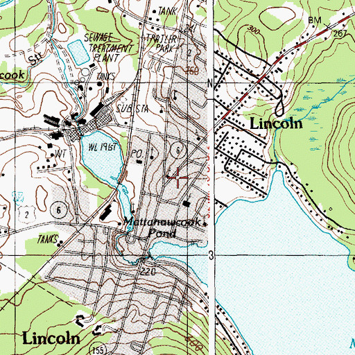 Topographic Map of Lincoln Methodist Church, ME