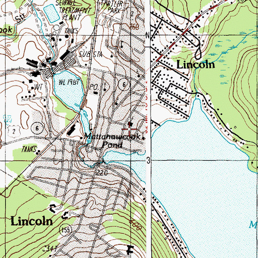 Topographic Map of Lincoln Town Offices, ME
