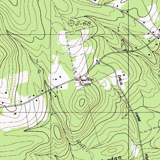 Topographic Map of Lufkin Cemetery, ME