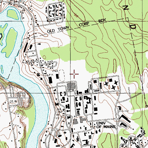 Topographic Map of Mahoney Diamond, ME