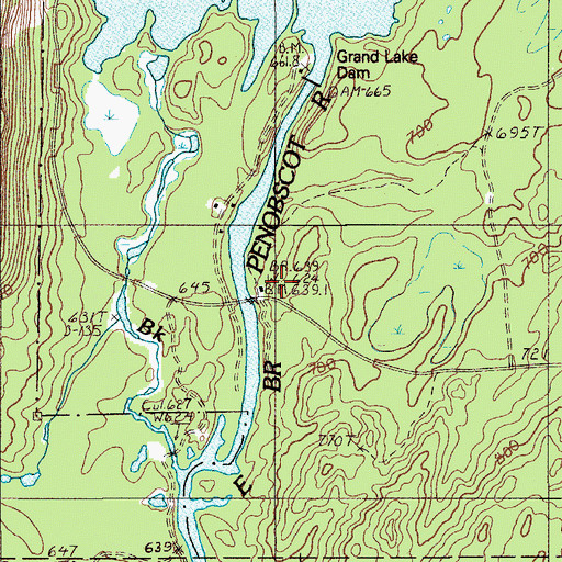 Topographic Map of Matagamon Wilderness Campground, ME