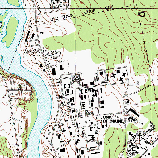 Topographic Map of Memorial Gym Complex, ME