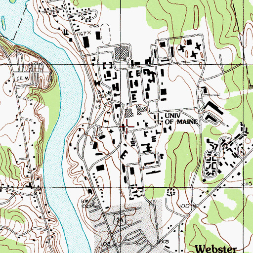 Topographic Map of Memorial Union, ME