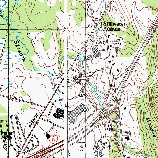 Topographic Map of Mid Mall Shopping Center, ME