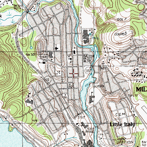 Topographic Map of Millinocket Fire Department, ME