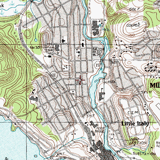 Topographic Map of Millinocket Post Office, ME
