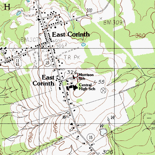 Topographic Map of Morison Memorial School, ME