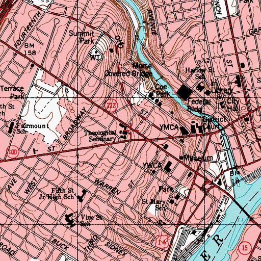 Topographic Map of Moulton Library, ME