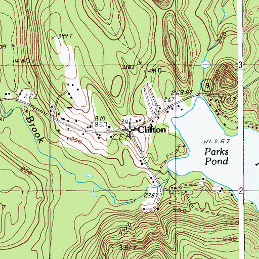 Topographic Map of Mount Pleasant Cemetery, ME