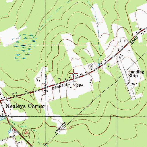 Topographic Map of Neallys Corner Cemetery, ME