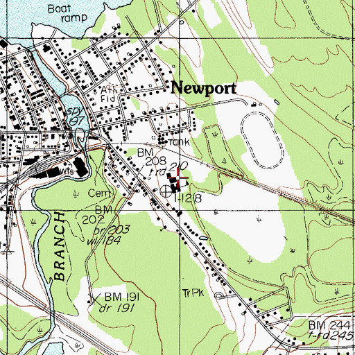 Topographic Map of Newport Elementary School, ME