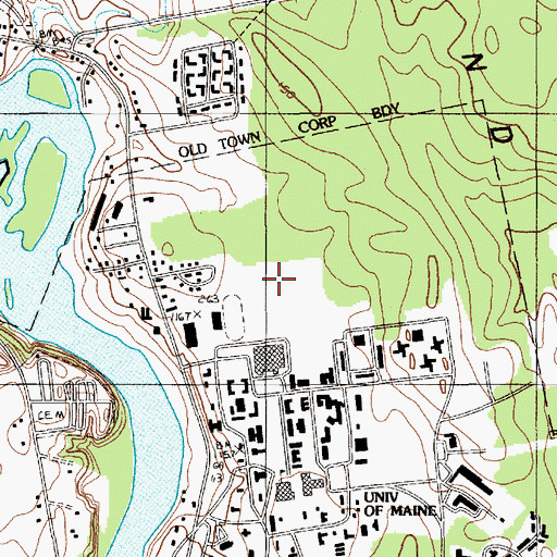 Topographic Map of North Athletic Fields, ME