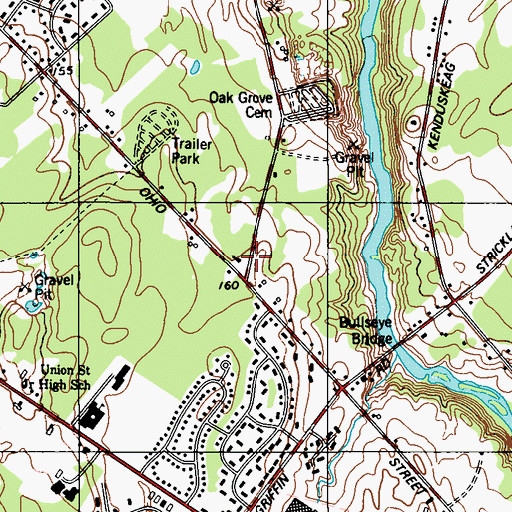 Topographic Map of Ohio Street Evangelical Convent Church, ME