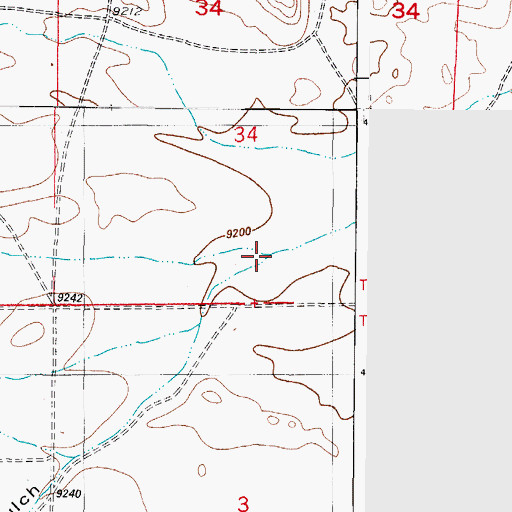 Topographic Map of Board Cabins Gulch, CO