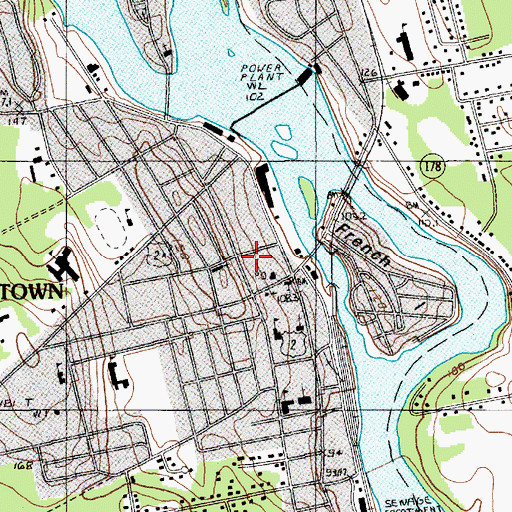 Topographic Map of Old Town Public Library, ME