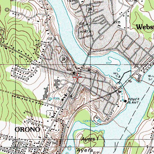 Topographic Map of Orono Municipal Building, ME