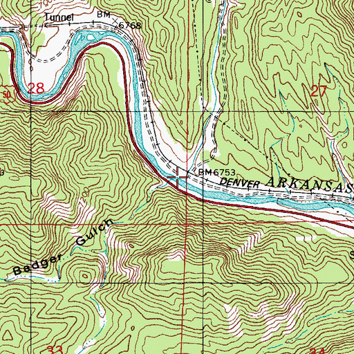 Topographic Map of Badger Creek, CO