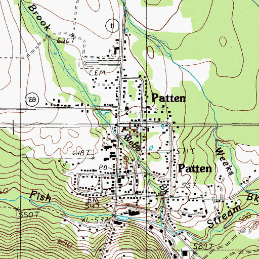 Topographic Map of Patten Primary School, ME