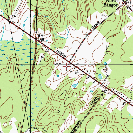 Topographic Map of Paul Bunyan Campground, ME