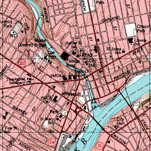 Topographic Map of Penobscot County Courthouse, ME