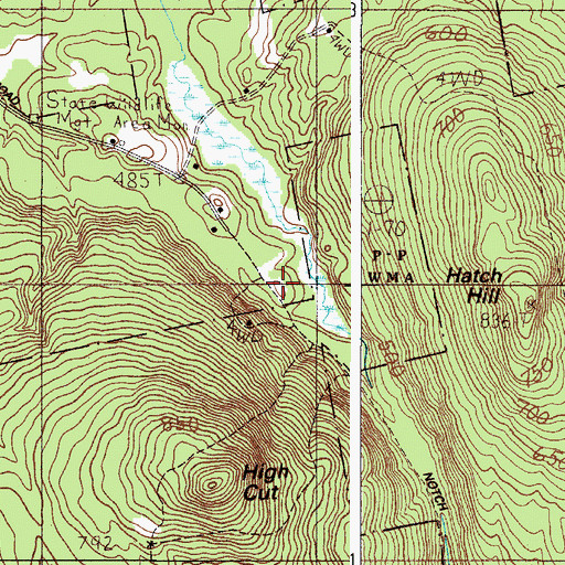 Topographic Map of Bud Leavitt Wildlife Management Area, ME
