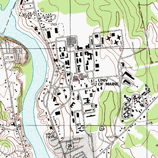 Topographic Map of Raymond H Fogler Library, ME