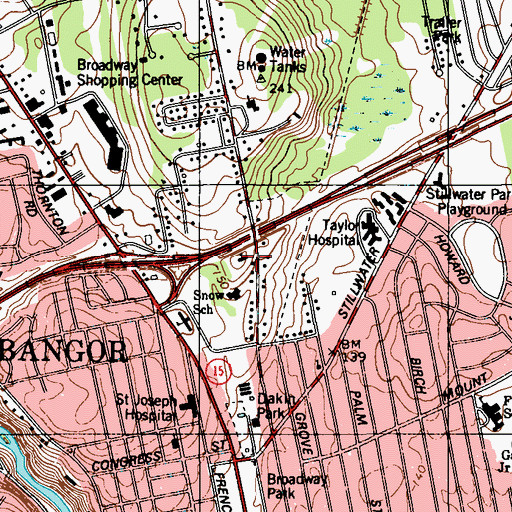 Topographic Map of Redeemer Lutheran Church, ME
