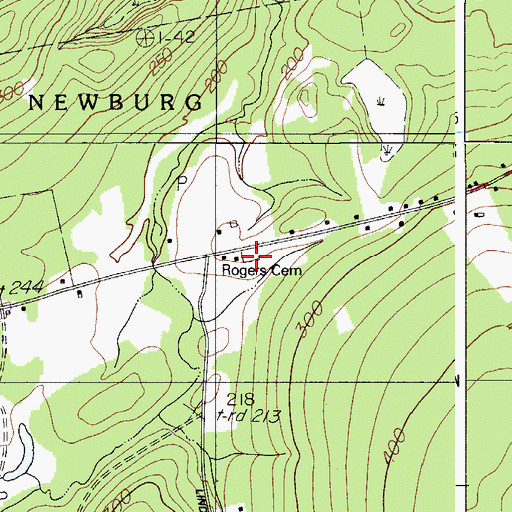 Topographic Map of Rogers Cemetery, ME
