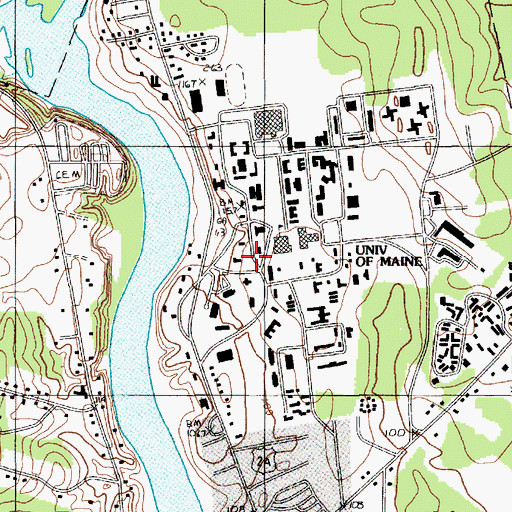 Topographic Map of Rogers Hall, ME