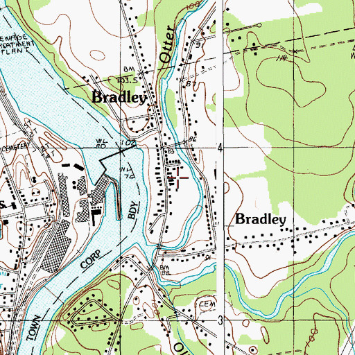 Topographic Map of Saint Anns Catholic Church, ME