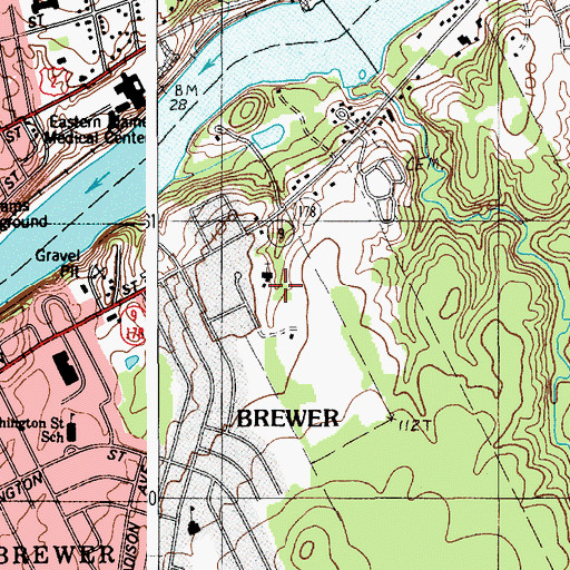 Topographic Map of Saint Joseph Catholic Church, ME