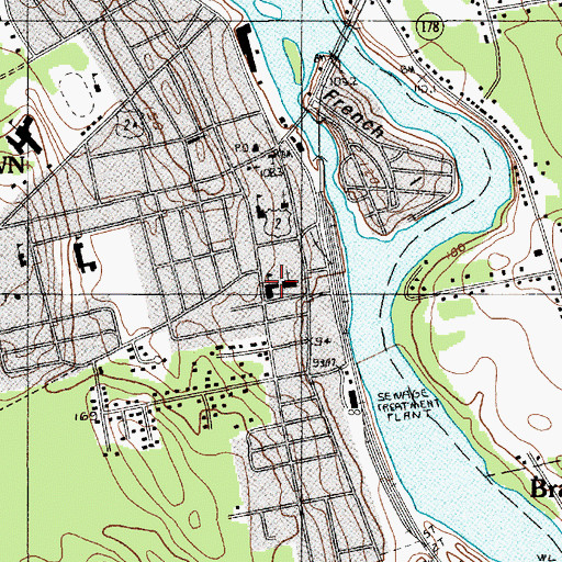 Topographic Map of Saint Josephs School, ME