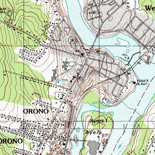 Topographic Map of Saint Marys Catholic Church, ME