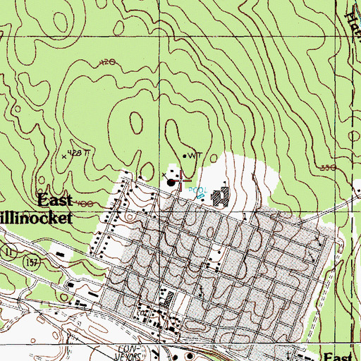 Topographic Map of Saint Peters Church, ME